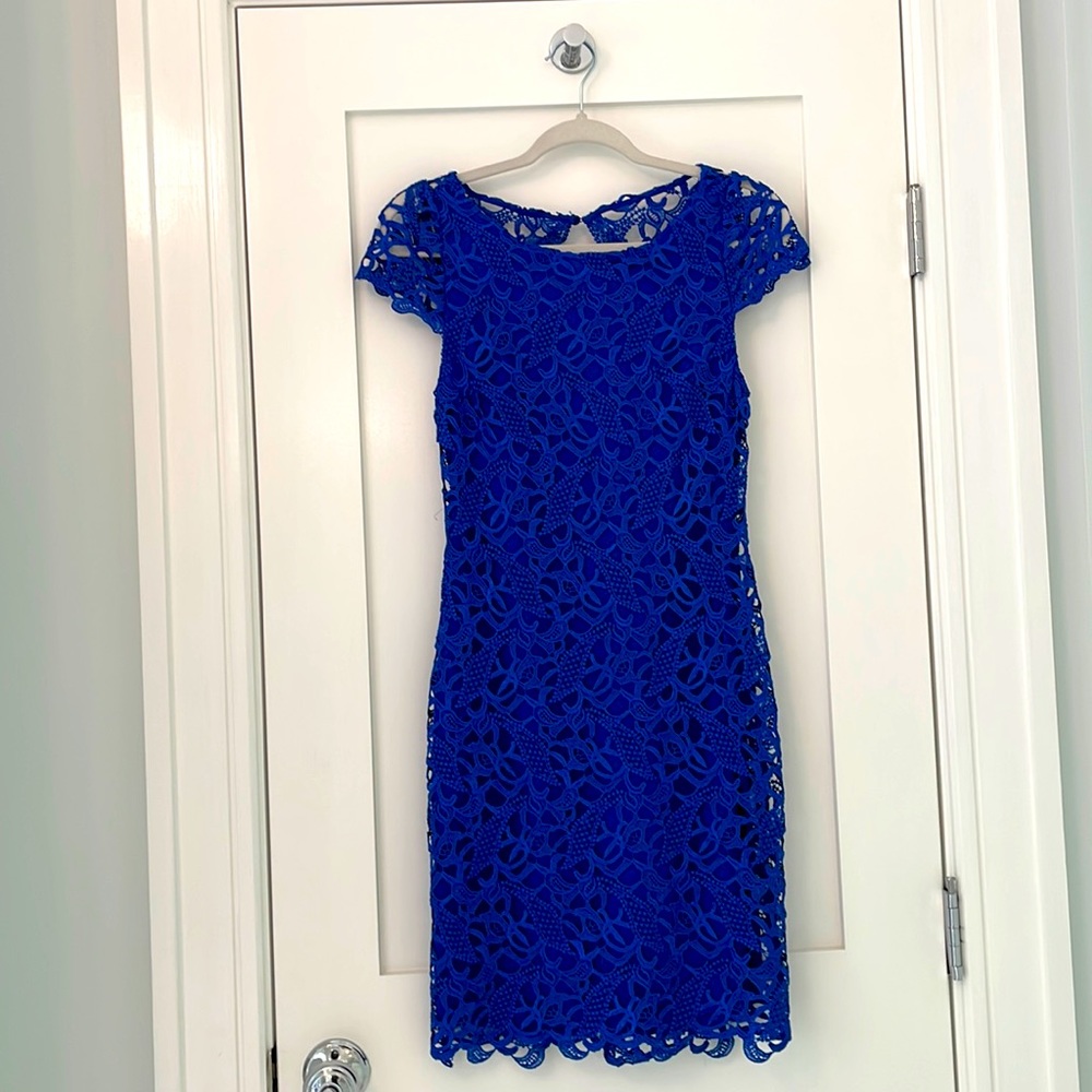 Royal blue Alice and Olivia lace dress